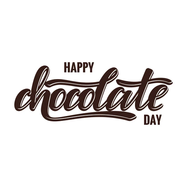 Feliz dia de chocolate tipografia letras — Vetor de Stock