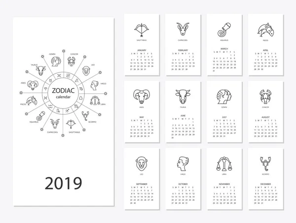 Новый календарь 2019 года — стоковый вектор