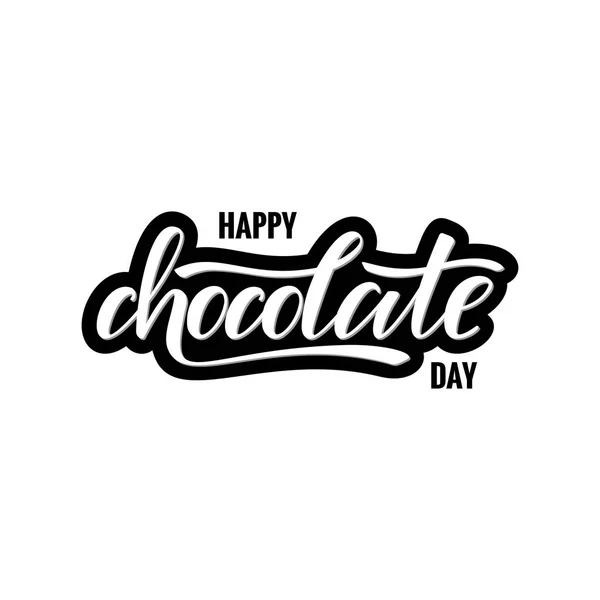 Feliz dia de chocolate tipografia letras — Vetor de Stock