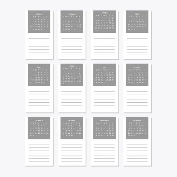 2019 Calendar template design — Stock Vector
