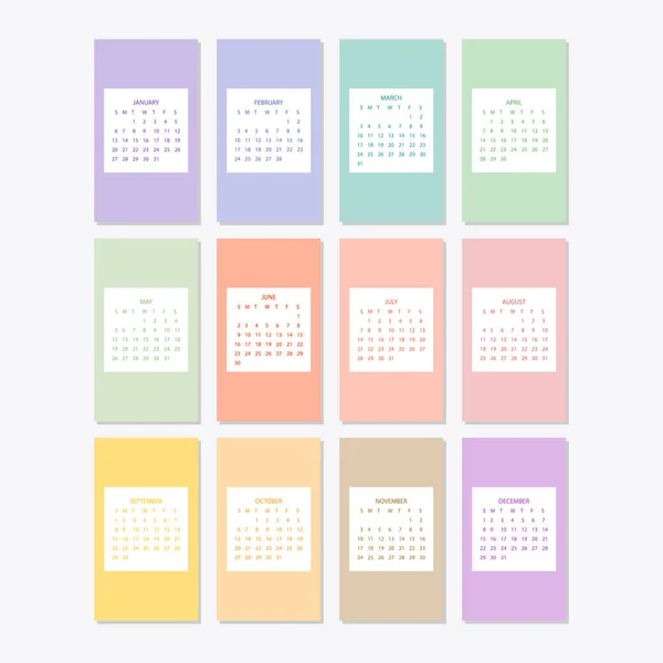 Modèle de calendrier 2019 — Image vectorielle