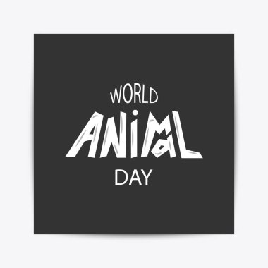 Dünya hayvan gün tipografi yazı poster.
