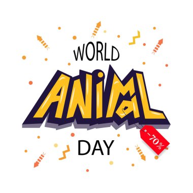 Dünya hayvan gün tipografi yazı poster.