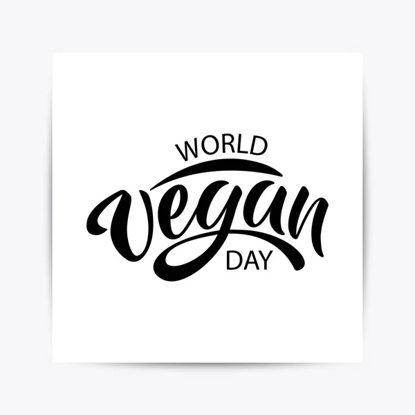 Journée mondiale végétalienne typographie lettrage — Image vectorielle