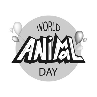 Dünya hayvan gün tipografi yazı poster.