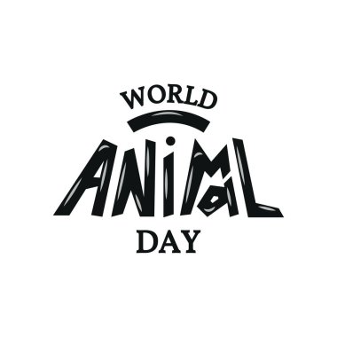 Dünya hayvan gün tipografi yazı poster.