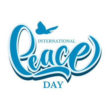 Elle çizilmiş uluslararası barış günü tipografi yazı poster.