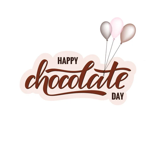 Feliz dia de chocolate tipografia letras — Vetor de Stock