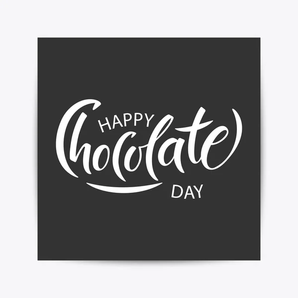 Mão desenhada Feliz dia de chocolate tipografia letras — Vetor de Stock