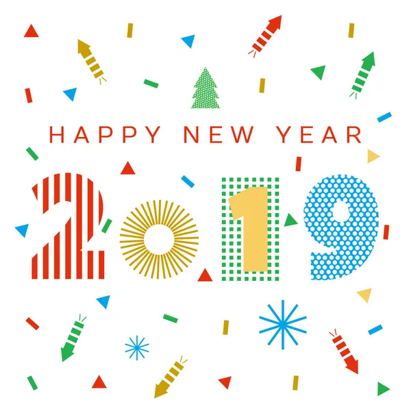 2019 Feliz Ano Novo Fundo Para Seu Cartão Folhetos Saudações —  Vetores de Stock