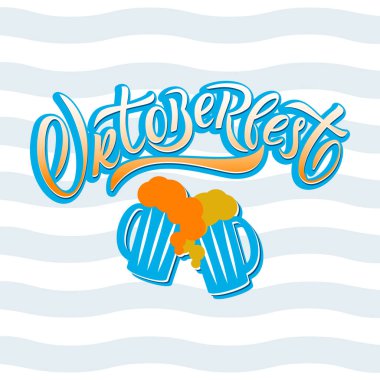 Poster yazı çizilmiş Oktoberfest tipografi el.