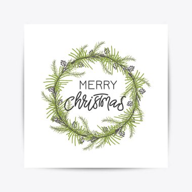 Noel kartı kutlama alıntı şık minimalist el çekilmiş