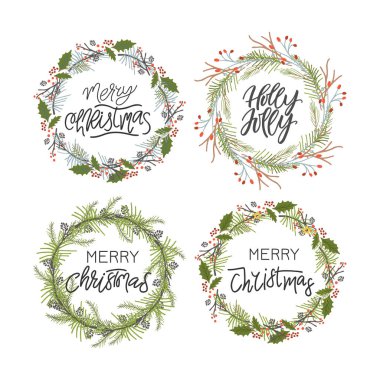 El Noel ifadeler ve tırnak yazılı vektör büyük toplama.