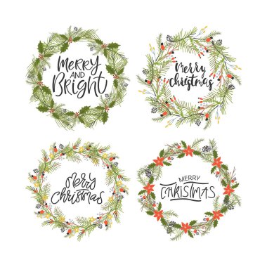 El Noel ifadeler ve tırnak yazılı vektör büyük toplama.