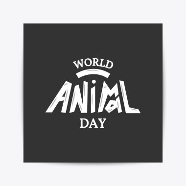Dünya hayvan gün tipografi yazı poster.
