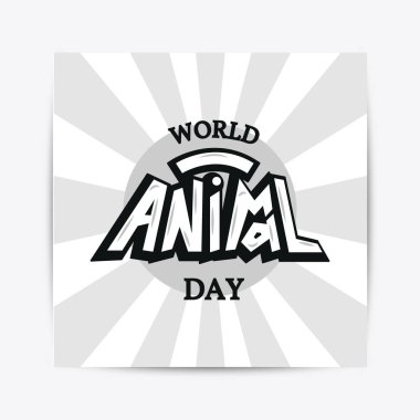 Dünya hayvan gün tipografi yazı poster.