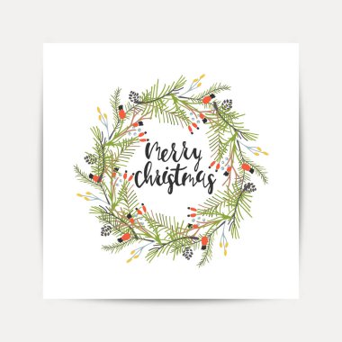 Noel kartı kutlama alıntı şık minimalist el çekilmiş