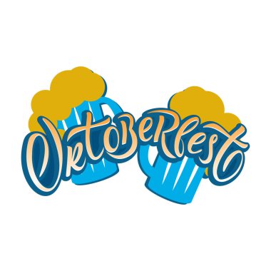 Poster yazı çizilmiş Oktoberfest tipografi el.