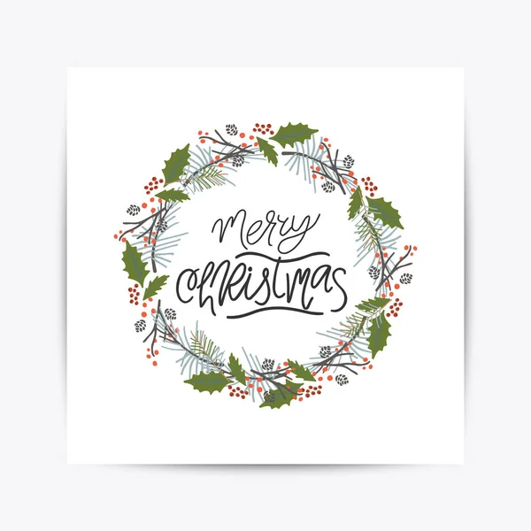 Carte de Noël dessinée à la main célébration citation élégant minimaliste — Image vectorielle
