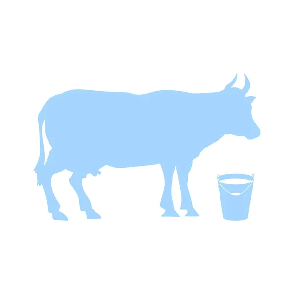 Vector silhouette of cows — Stock Vector