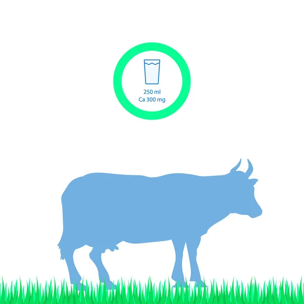 Vector silhouette of the cow. — Stock Vector