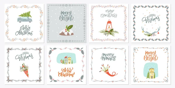 Koleksiyon neşeli Noel ve mutlu yeni yıl