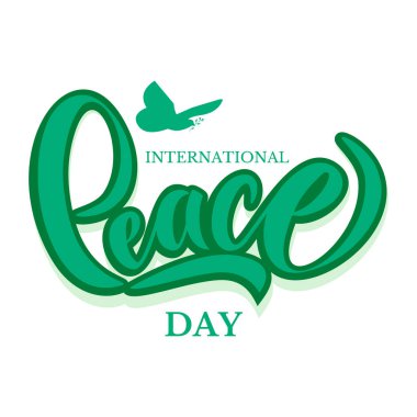 Elle çizilmiş uluslararası barış günü tipografi yazı poster.