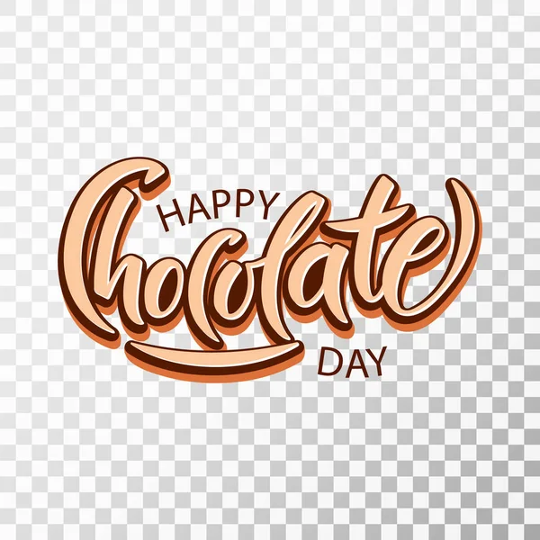 Dibujado a mano Feliz día de chocolate tipografía letras — Archivo Imágenes Vectoriales