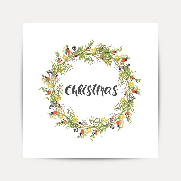 Handgezeichnete Weihnachtskarte Feier Zitat elegant minimalistisch — Stockvektor