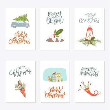 Koleksiyon neşeli Noel ve mutlu yeni yıl