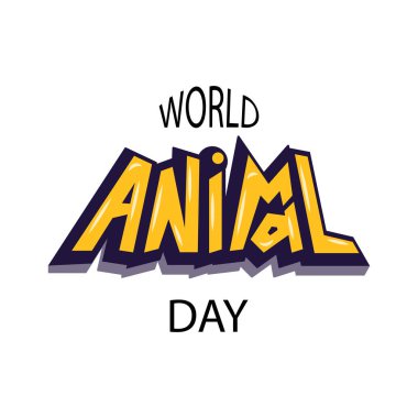 Dünya hayvan gün tipografi yazı poster.