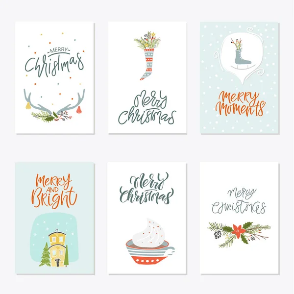 Colección Feliz Navidad y Feliz Año Nuevo — Vector de stock