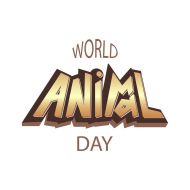 Dünya hayvan gün tipografi yazı poster.