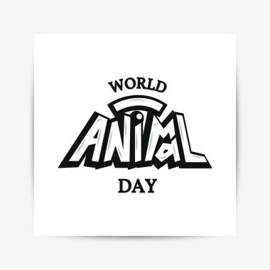 Dünya hayvan gün tipografi yazı poster.
