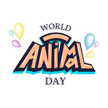 Dünya hayvan gün tipografi yazı poster.