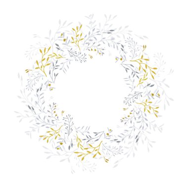 Yaprakları, bitki, dalları ve çiçek çelenk