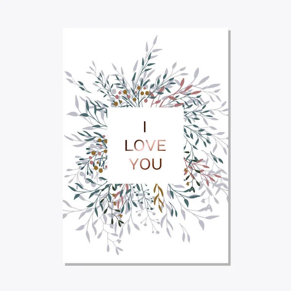 Modern kartı bakır zarif çiçek davet ayarla