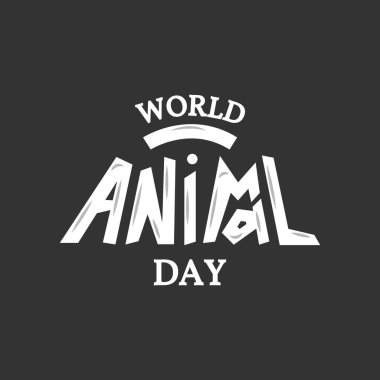 Dünya hayvan gün tipografi yazı poster.