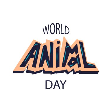 Dünya hayvan gün tipografi yazı poster.
