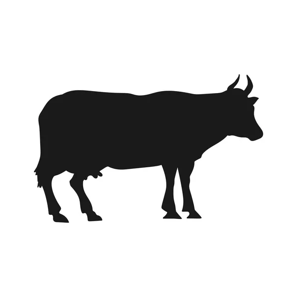 Vector silhouet van koeien — Stockvector