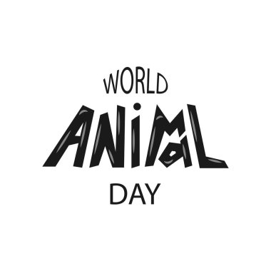 Dünya hayvan gün tipografi yazı poster.