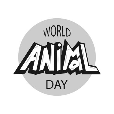 Dünya hayvan gün tipografi yazı poster.