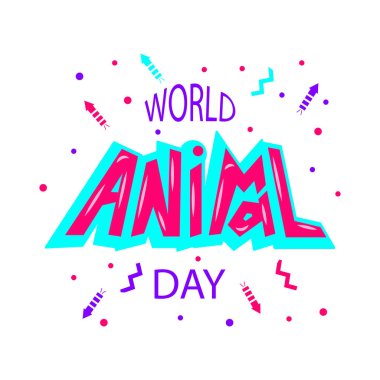 Dünya hayvan gün tipografi yazı poster.