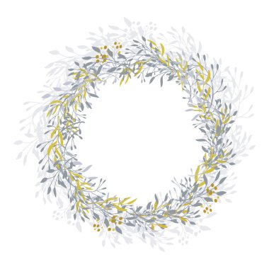 Yaprakları, bitki, dalları ve çiçek çelenk