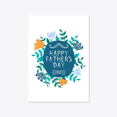 Tebrik kartı şablonu tipografi tasarımı ile mutlu babalar günü için.