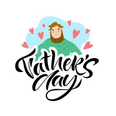 Tebrik kartı şablonu tipografi tasarımı ile mutlu babalar günü için.