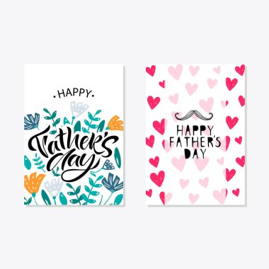 Tebrik kartı şablonu tipografi tasarımı ile mutlu babalar günü için.