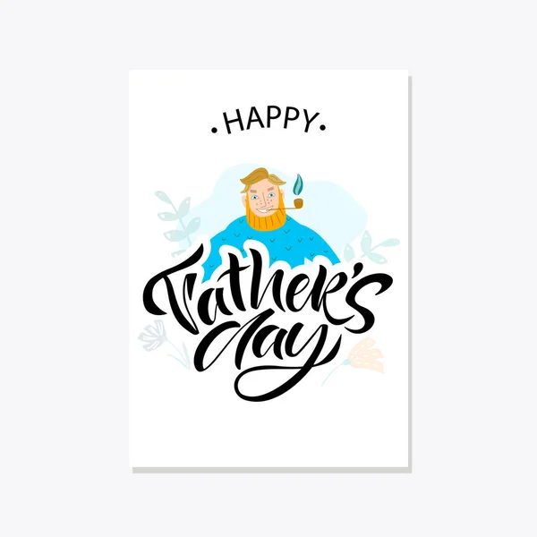Greeting card template for Happy fathers day with typography design. — Stock Vector