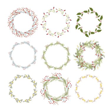 Yaprakları, bitki, dalları ve çiçek çelenk