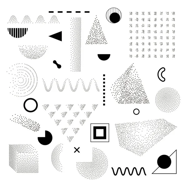 Memphis set Elements universele trend halftoongeometrische vormen Rechtenvrije Stockillustraties